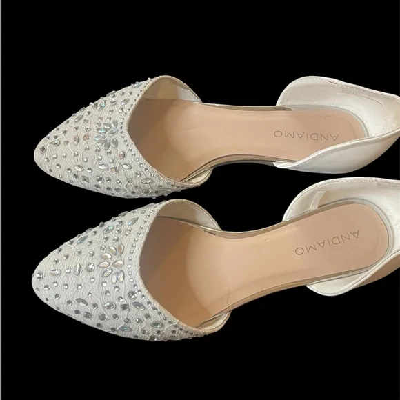 Andiamo White Embellished Heels for Special Occasions - Picture 2 of 4